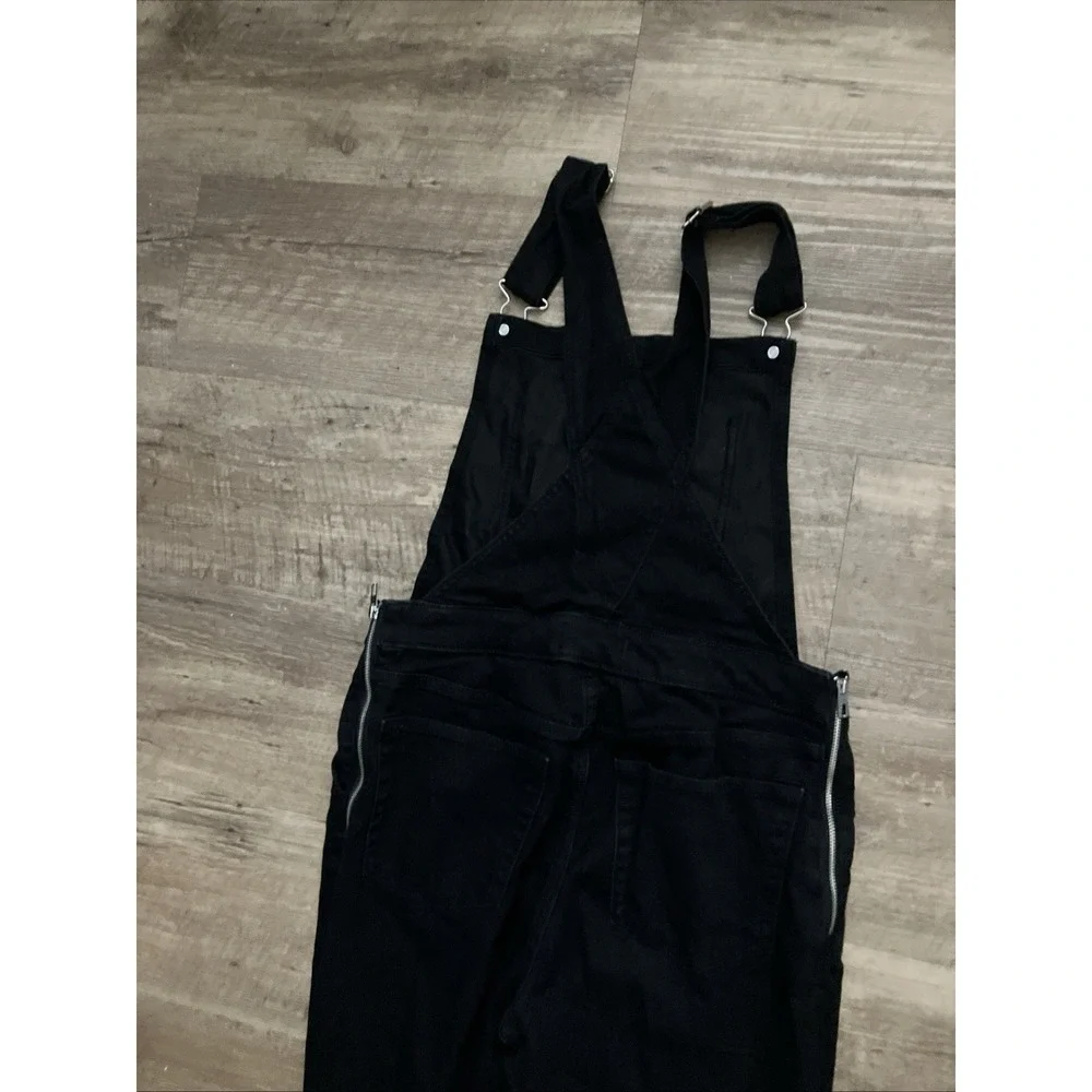 Abercrombie & Fitch Denim Bib Overalls Women's Size 27 4 Raw Hem Black Cute!